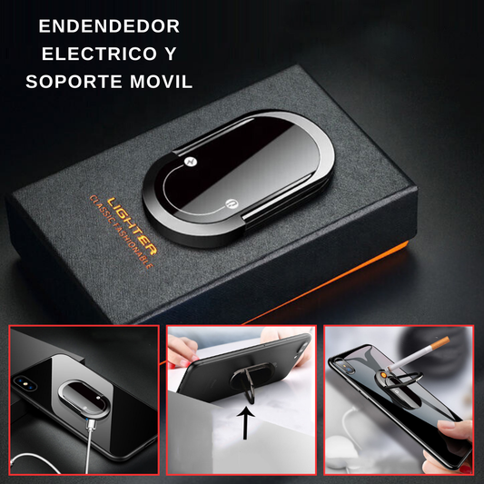 Encendedor Electrico y Soporte Movil 2 en 1
